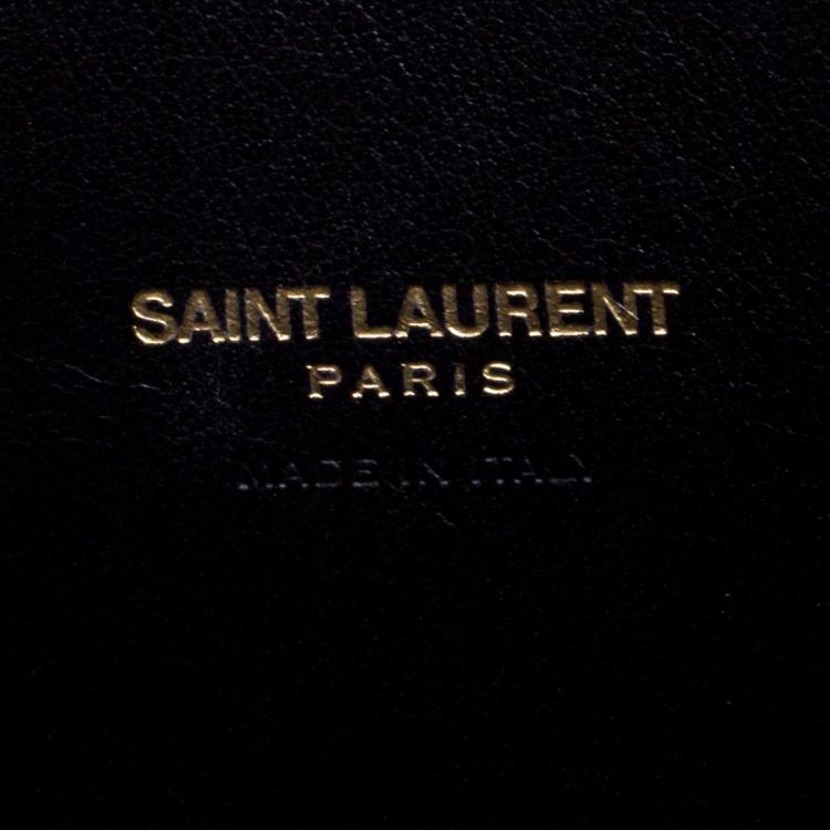 Pre Owned Saint Laurent Paris Black Leather and Python Small Classic Sac De Jour Tote
