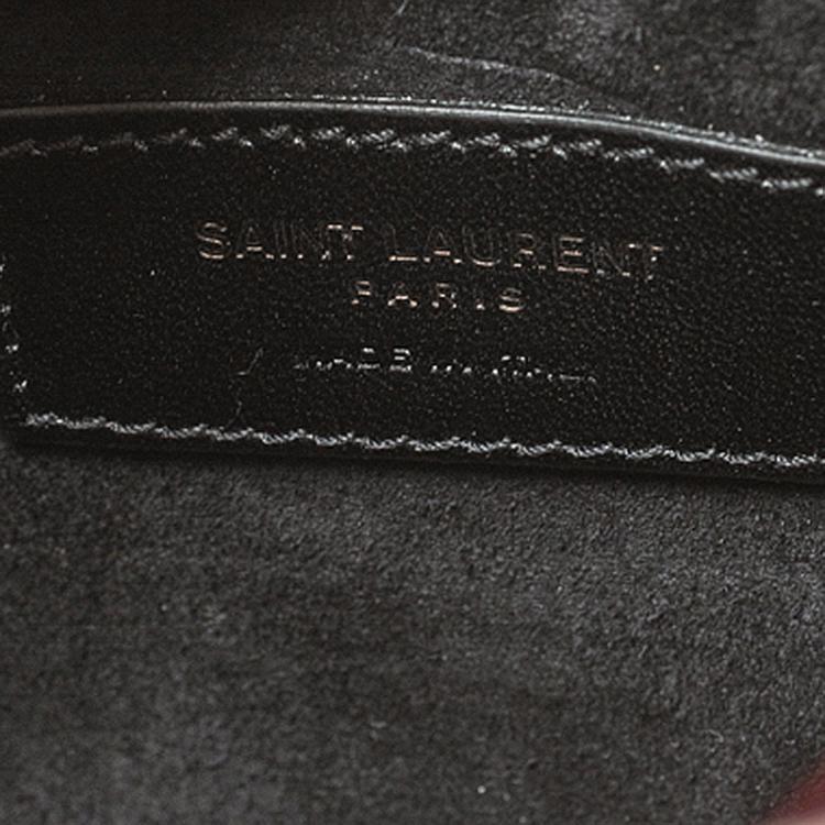 Pre Owned Saint Laurent Black Croc Embossed Leather Medium Sunset Shoulder Bag