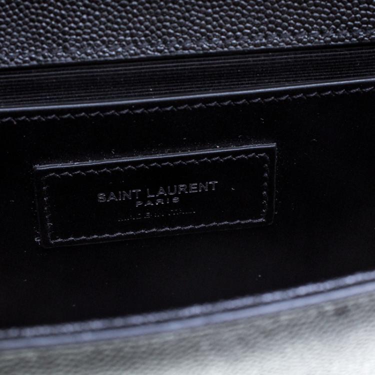 Pre Owned Saint Laurent Black Monogram Leather Small Kate Shoulder Bag