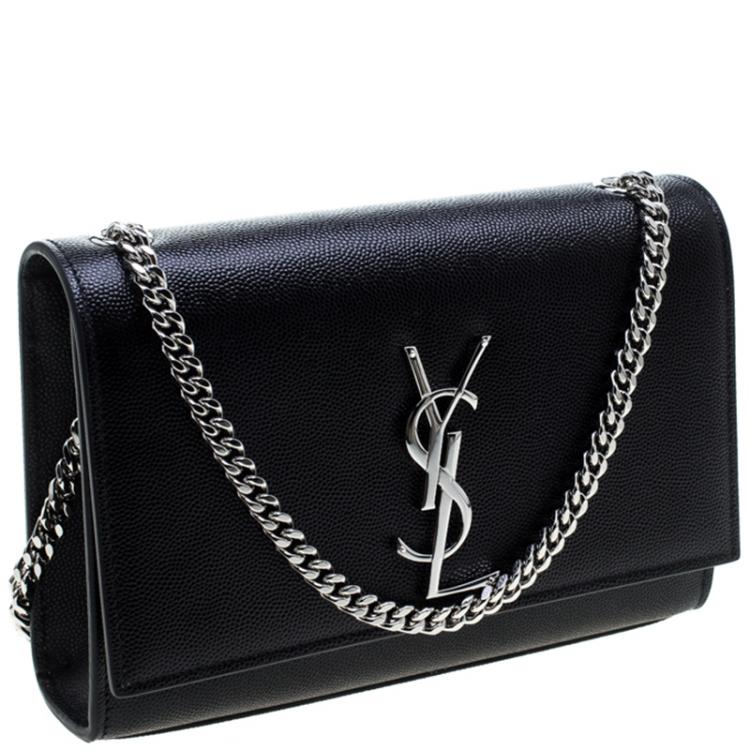 مملوكة مسبقًا Saint Laurent Black Monogram Leather Small Kate Shoulder Bag