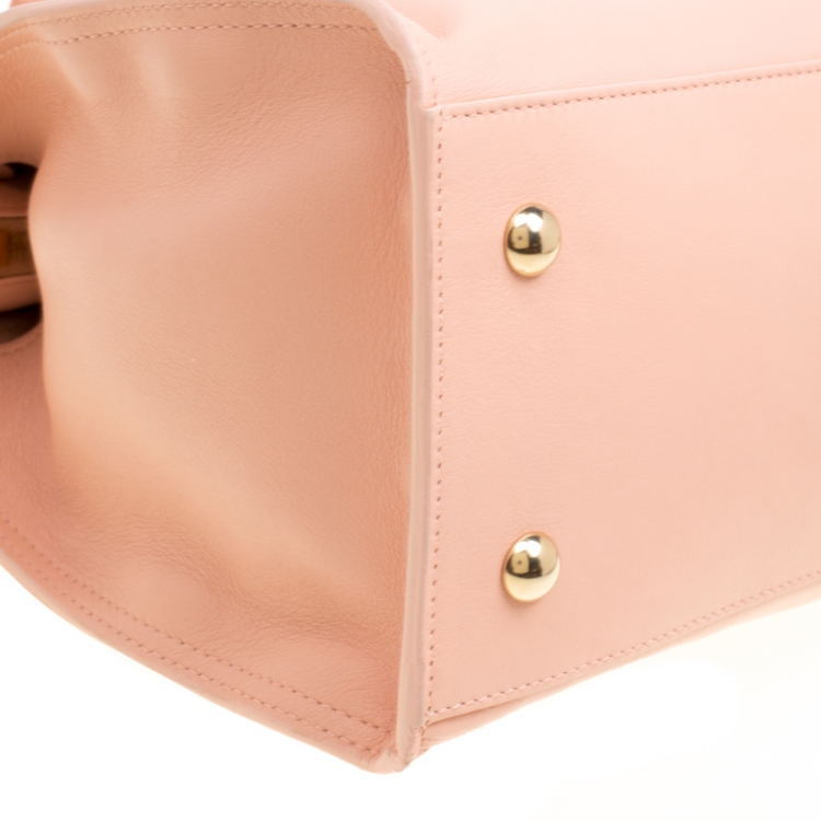 Pre Owned Saint Laurent Blush Pink Leather Small Cabas Chyc Tote