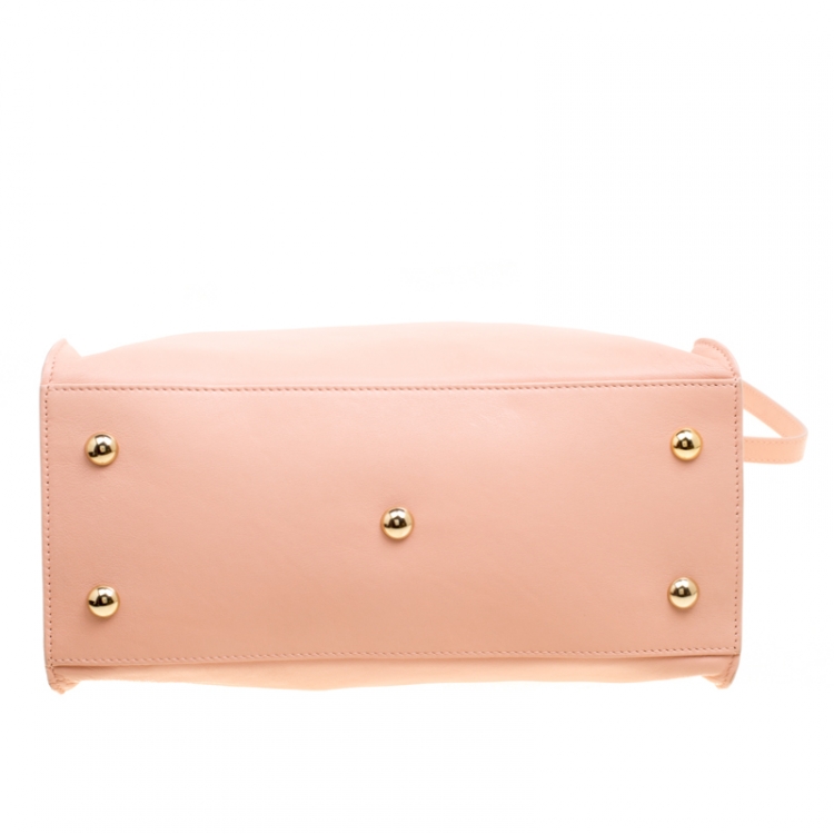 Pre Owned Saint Laurent Blush Pink Leather Small Cabas Chyc Tote