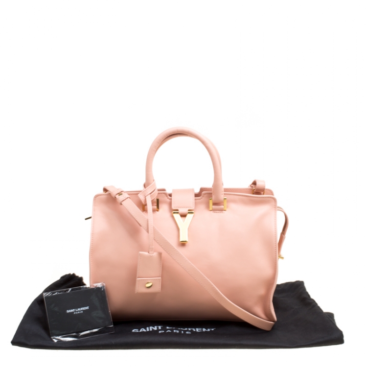 Pre Owned Saint Laurent Blush Pink Leather Small Cabas Chyc Tote
