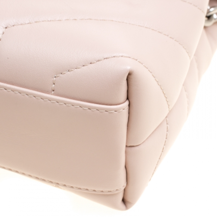 Pre Owned Saint Laurent Powder Pink Leather Loulou Toy Shoulder Bag