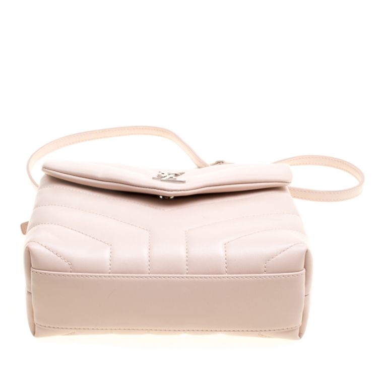 Pre Owned Saint Laurent Powder Pink Leather Loulou Toy Shoulder Bag