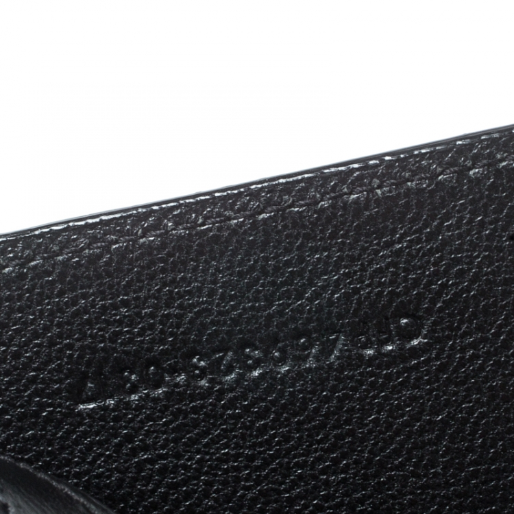 Pre Owned Saint Laurent Black Leather Fragments Card Case