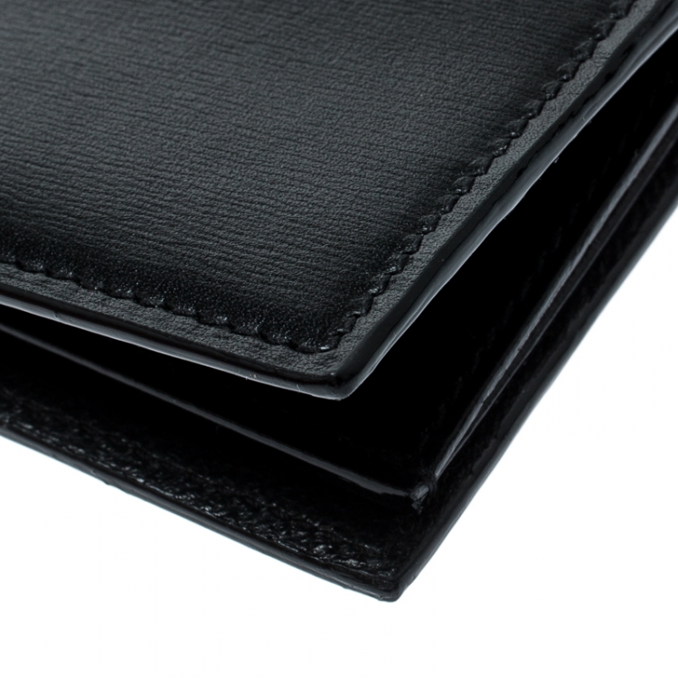Pre Owned Saint Laurent Black Leather Fragments Card Case