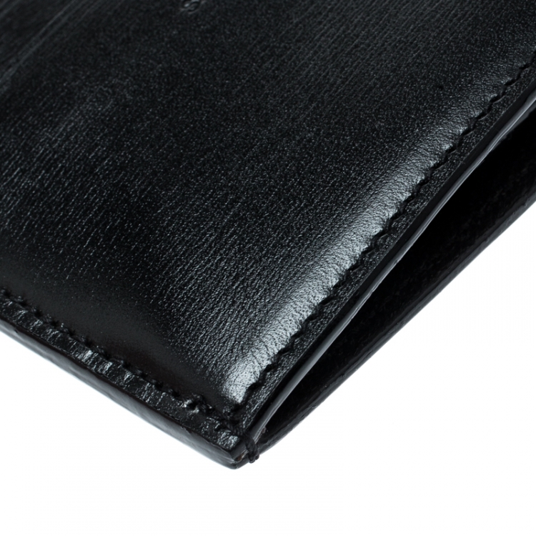 Pre Owned Saint Laurent Black Leather Fragments Card Case