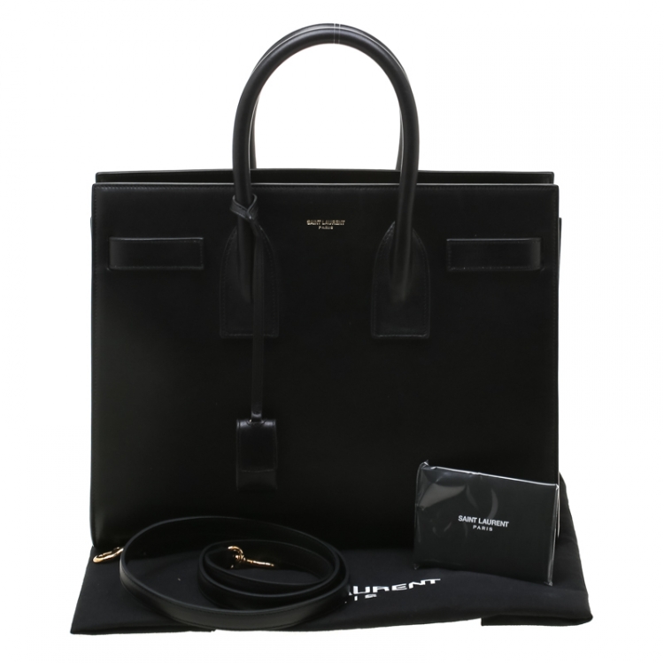 Pre Owned Saint Laurent Black Leather Small Classic Sac De Jour Tote