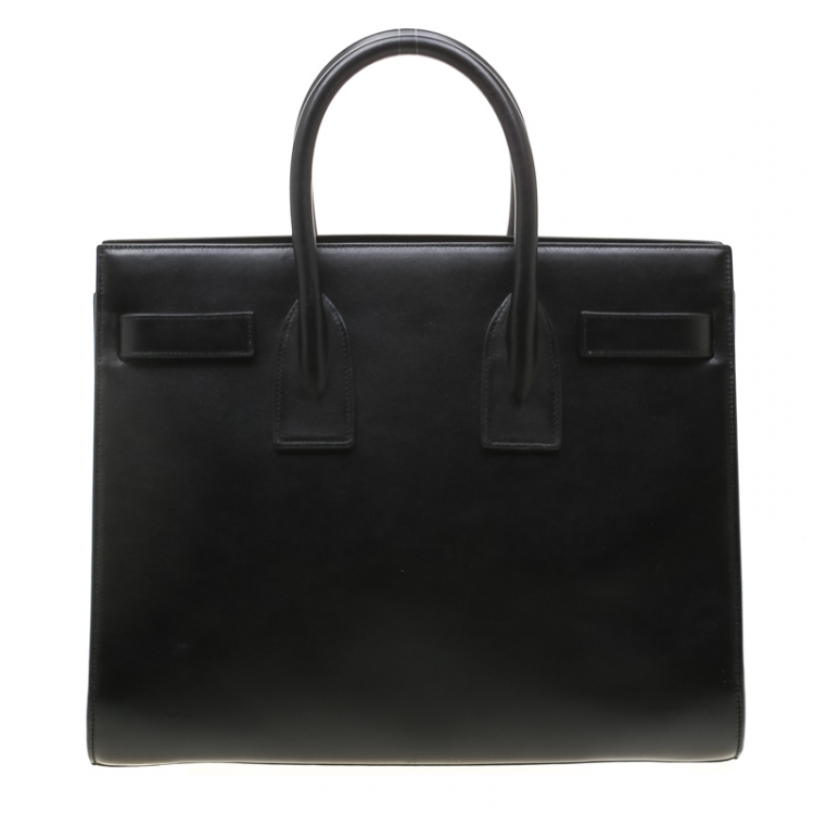 Pre Owned Saint Laurent Black Leather Small Classic Sac De Jour Tote