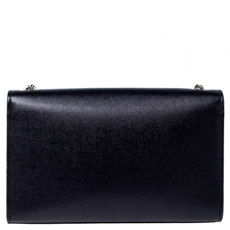 Pre Owned Saint Laurent Paris Black Leather Medium Kate Shoulder Bag
