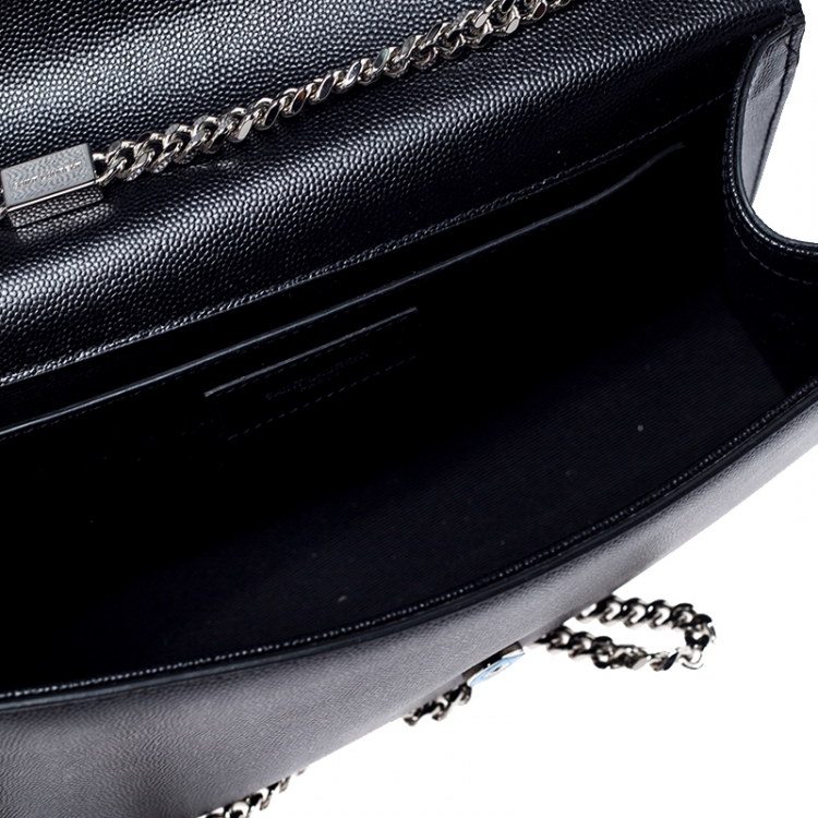 Pre Owned Saint Laurent Paris Black Leather Medium Kate Shoulder Bag