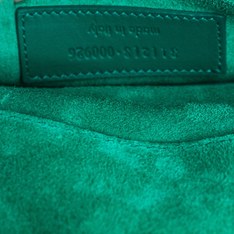 Pre Owned Saint Laurent Paris Green Leather Y-Ligne Clutch