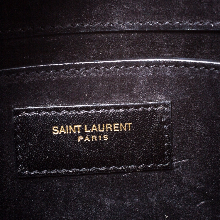 Pre Owned Saint Laurent Metallic Gold Leather Small Kate Monogram Shoulder Bag