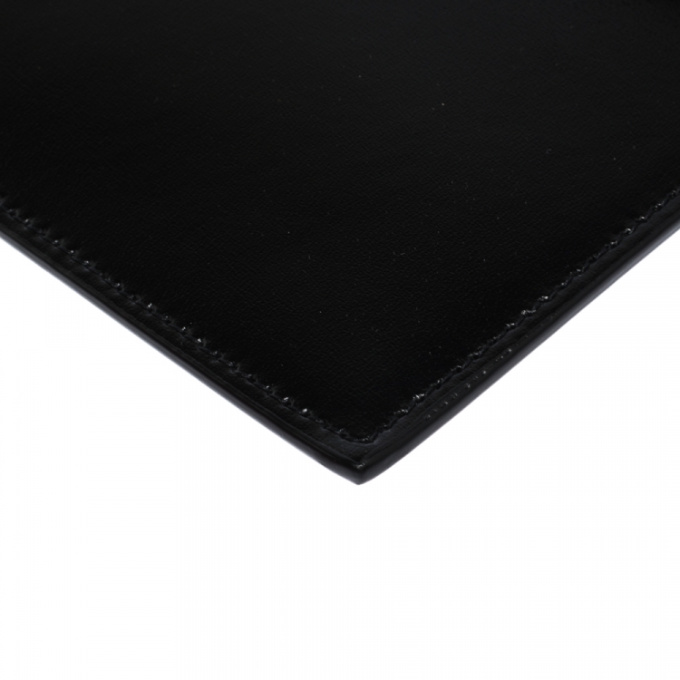 Pre Owned Saint Laurent Black Leather Medium Uptown Clutch