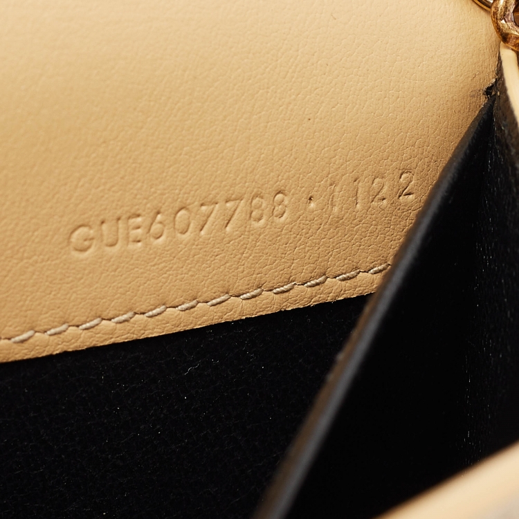 مملوكة مسبقًا Saint Laurent Beige Raffia and Leather Uptown Wallet on Chain