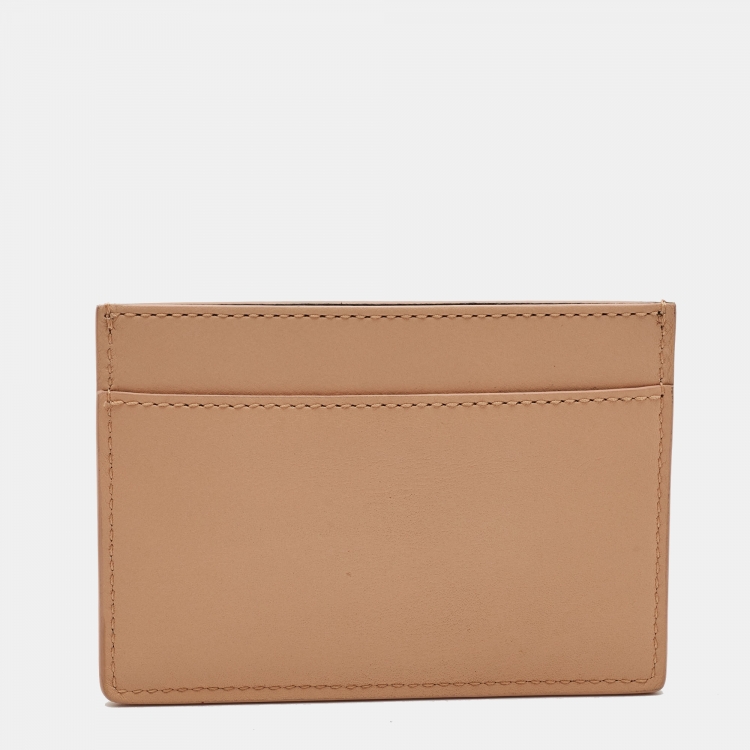 مملوكة مسبقًا Saint Laurent Peach Leather Easy Y Card Holder