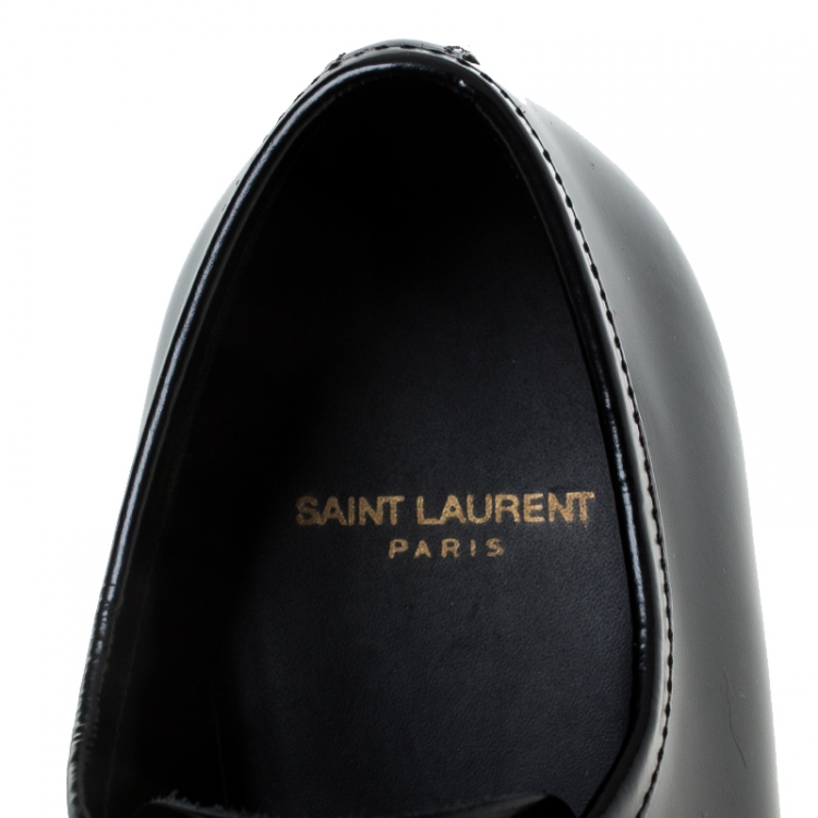 Pre Owned Saint Laurent Paris Black Leather Derby Size 36