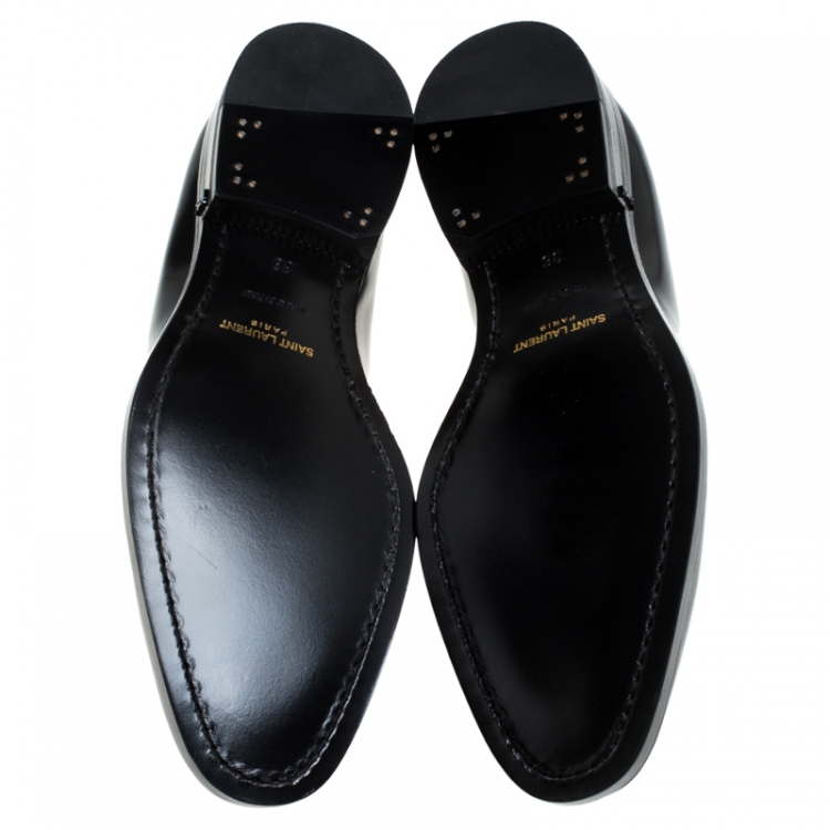 Pre Owned Saint Laurent Paris Black Leather Derby Size 36