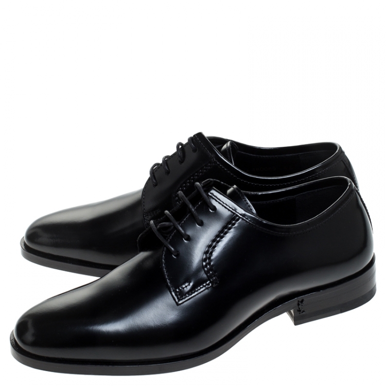 Pre Owned Saint Laurent Paris Black Leather Derby Size 36