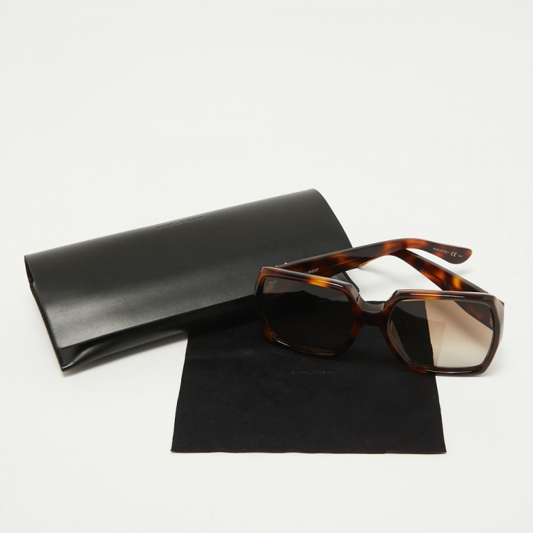 Pre Owned Saint Laurent Brown SL M2 005 Square Sunglasses