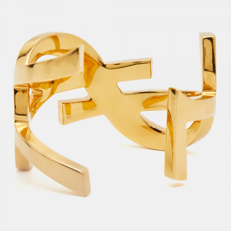 Pre Owned Saint Laurent Opyum Gold Tone Bracelet