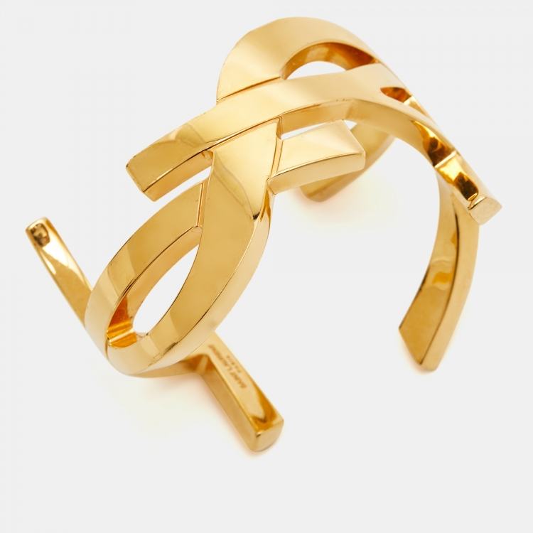 Pre Owned Saint Laurent Opyum Gold Tone Bracelet