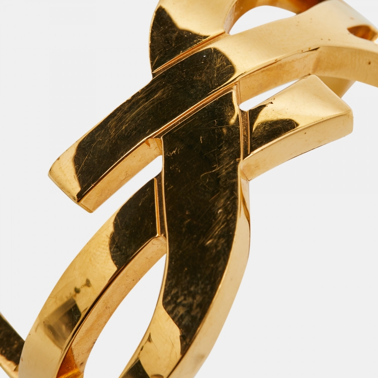 Pre Owned Saint Laurent Opyum Gold Tone Bracelet