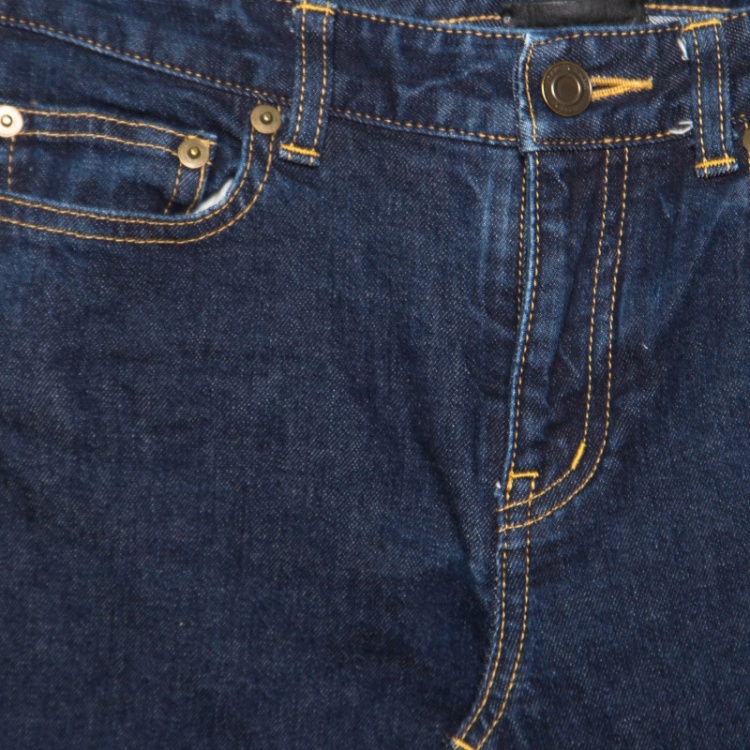 Pre Owned Saint Laurent Paris Indigo Dark Wash Denim Skinny Jeans S