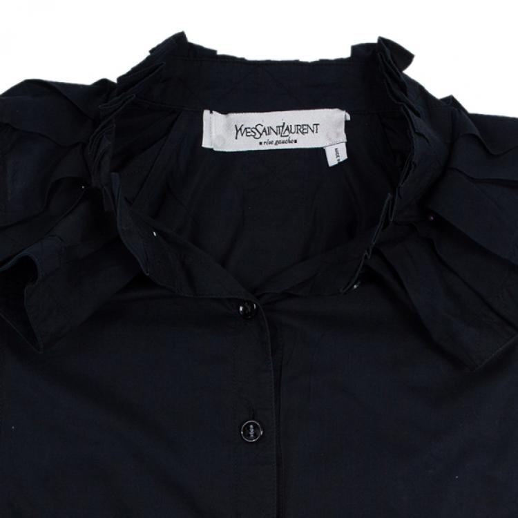 Pre Owned Saint Laurent Layered Collar Blouse S