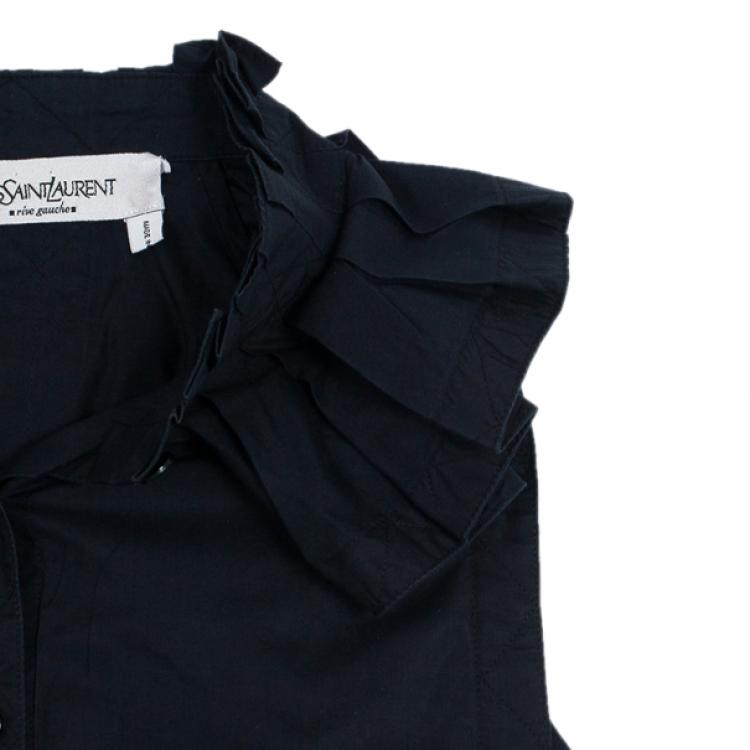 Pre Owned Saint Laurent Layered Collar Blouse S