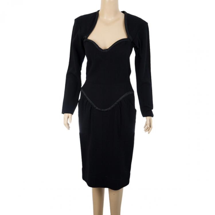 Pre Owned Saint Laurent Black Stretch Long Sleeve Dress M