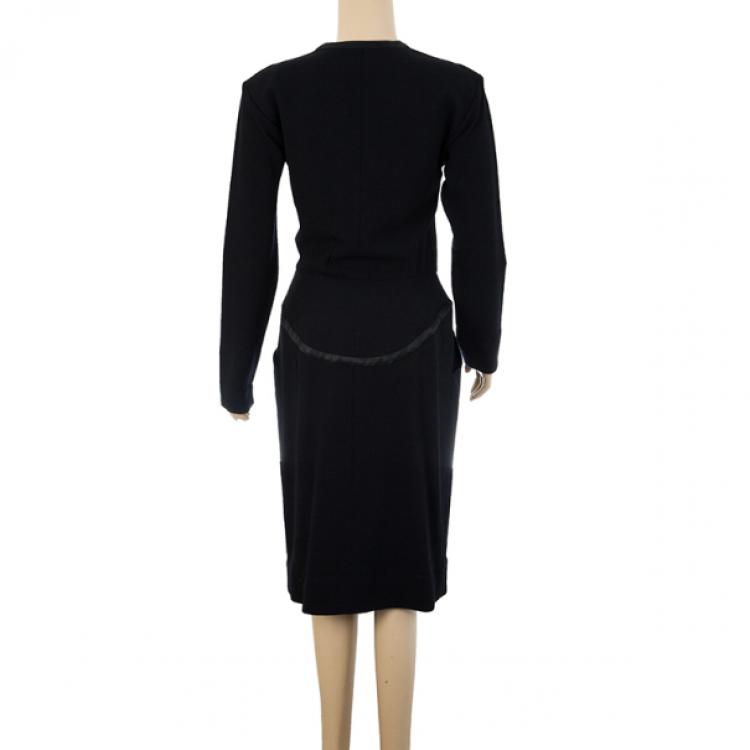 Pre Owned Saint Laurent Black Stretch Long Sleeve Dress M