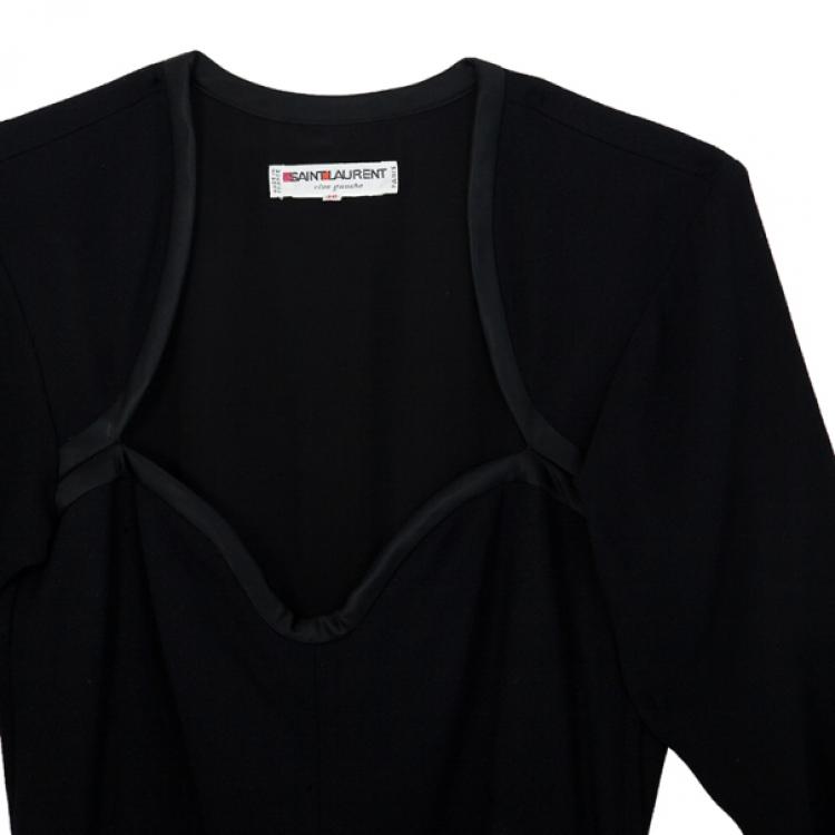 Pre Owned Saint Laurent Black Stretch Long Sleeve Dress M