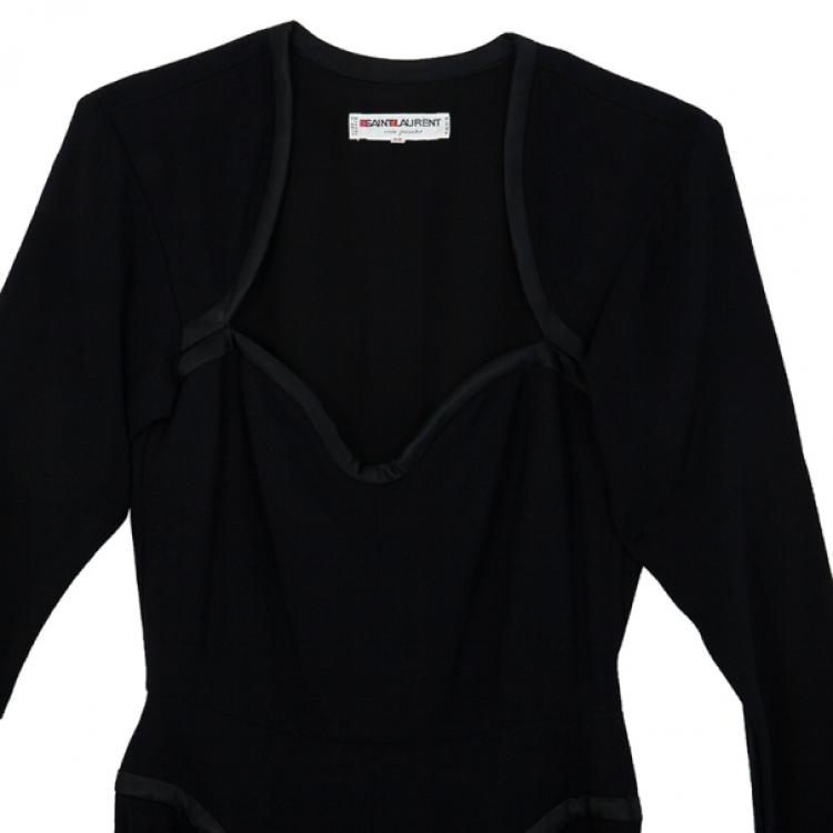 Pre Owned Saint Laurent Black Stretch Long Sleeve Dress M