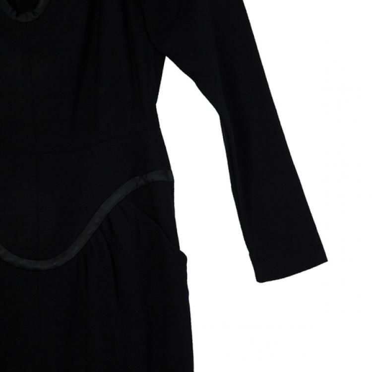 Pre Owned Saint Laurent Black Stretch Long Sleeve Dress M