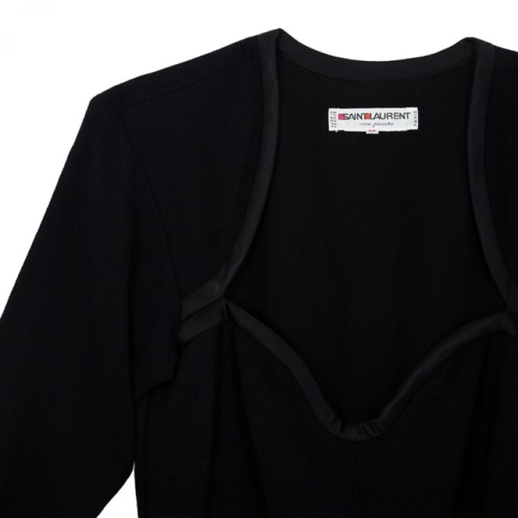 Pre Owned Saint Laurent Black Stretch Long Sleeve Dress M