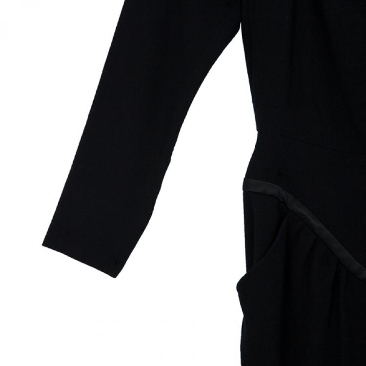 Pre Owned Saint Laurent Black Stretch Long Sleeve Dress M