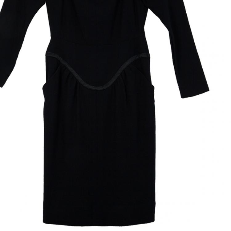 Pre Owned Saint Laurent Black Stretch Long Sleeve Dress M