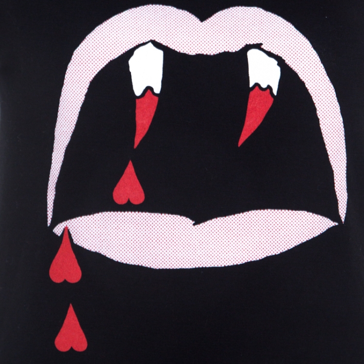 Pre Owned Saint Laurent Paris Black Cotton Blood Lustre T-Shirt S