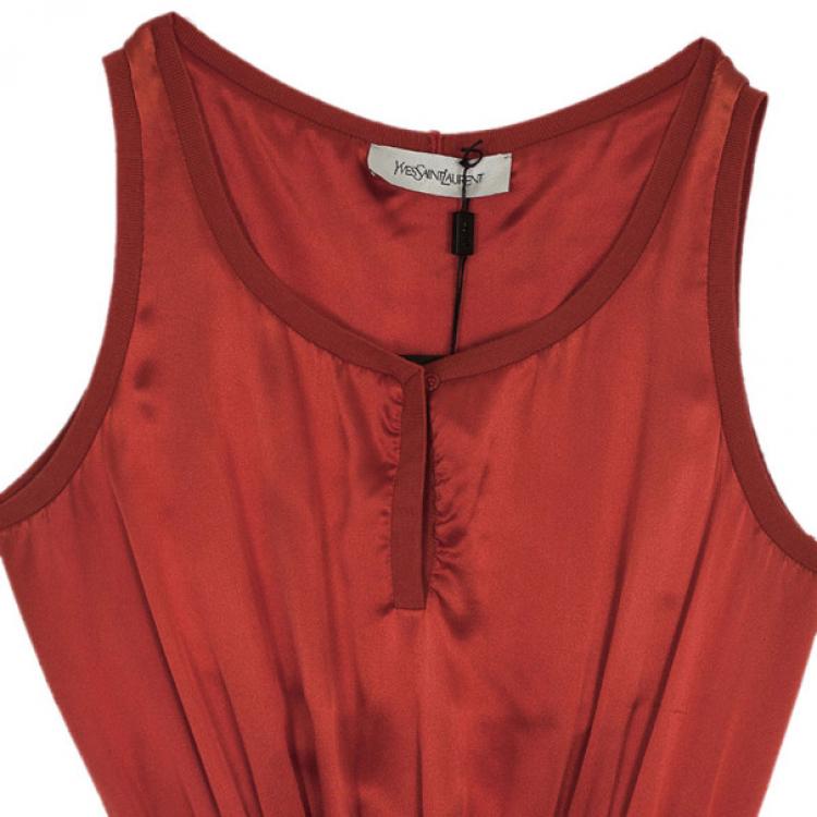 مملوكة مسبقًا Yves Saint Laurent Ruched Evening Silk Dress M