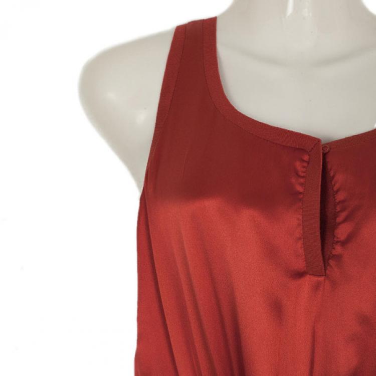 مملوكة مسبقًا Yves Saint Laurent Ruched Evening Silk Dress M