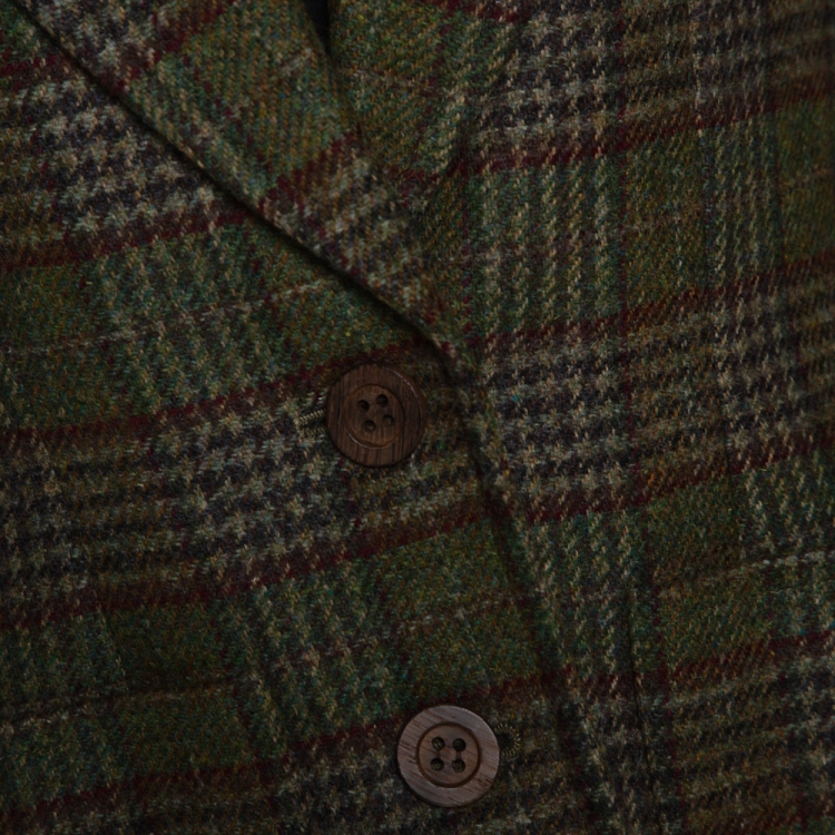 Pre Owned Yves Saint Laurent Rive Gauche Vintage Green Plaid Wool Blazer M