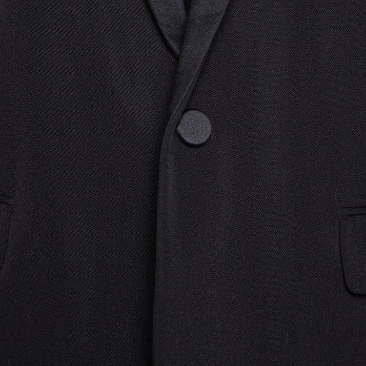 Pre Owned Saint Laurent Paris Black Wool Tuxedo Blazer M