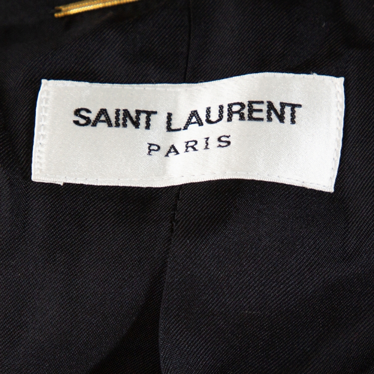 Pre Owned Saint Laurent Paris Black Wool Tuxedo Blazer M