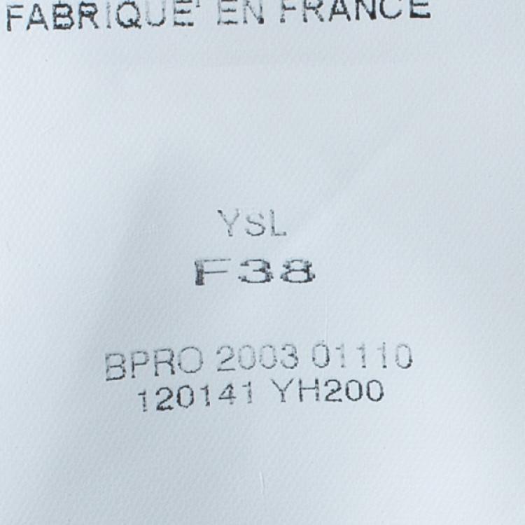 Pre Owned Saint Laurent Paris Soft Tulle Embellished Top M