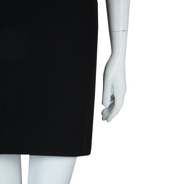 Pre Owned Saint Laurent Paris Black Contrast Peter Pan Collar Sleeveless Dress S