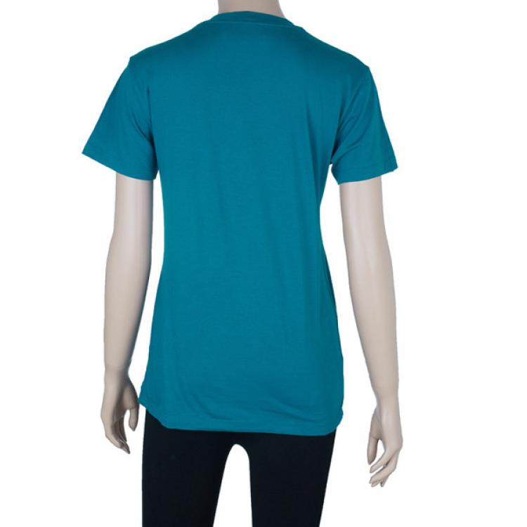 Pre Owned Saint Laurent Paris Blue Logo T-Shirt S