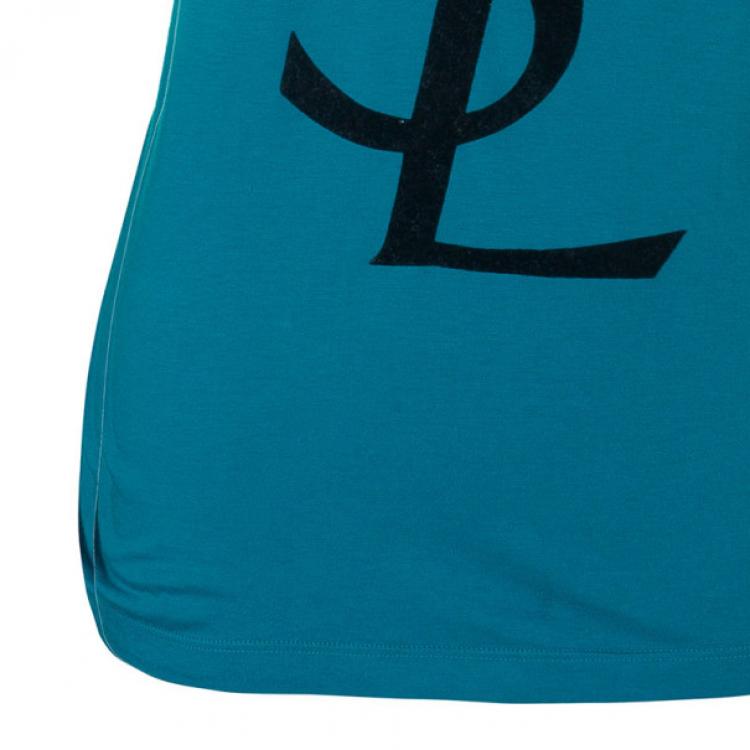 Pre Owned Saint Laurent Paris Blue Logo T-Shirt S