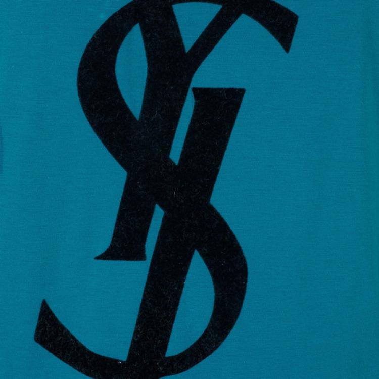 Pre Owned Saint Laurent Paris Blue Logo T-Shirt S